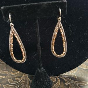 Silpada earrings with bronze color seed beads